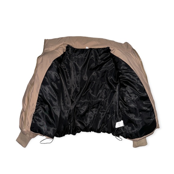 SHEIN Khaki Drop Shoulder Zip Up Puffer Jacket - Picture 3 of 9